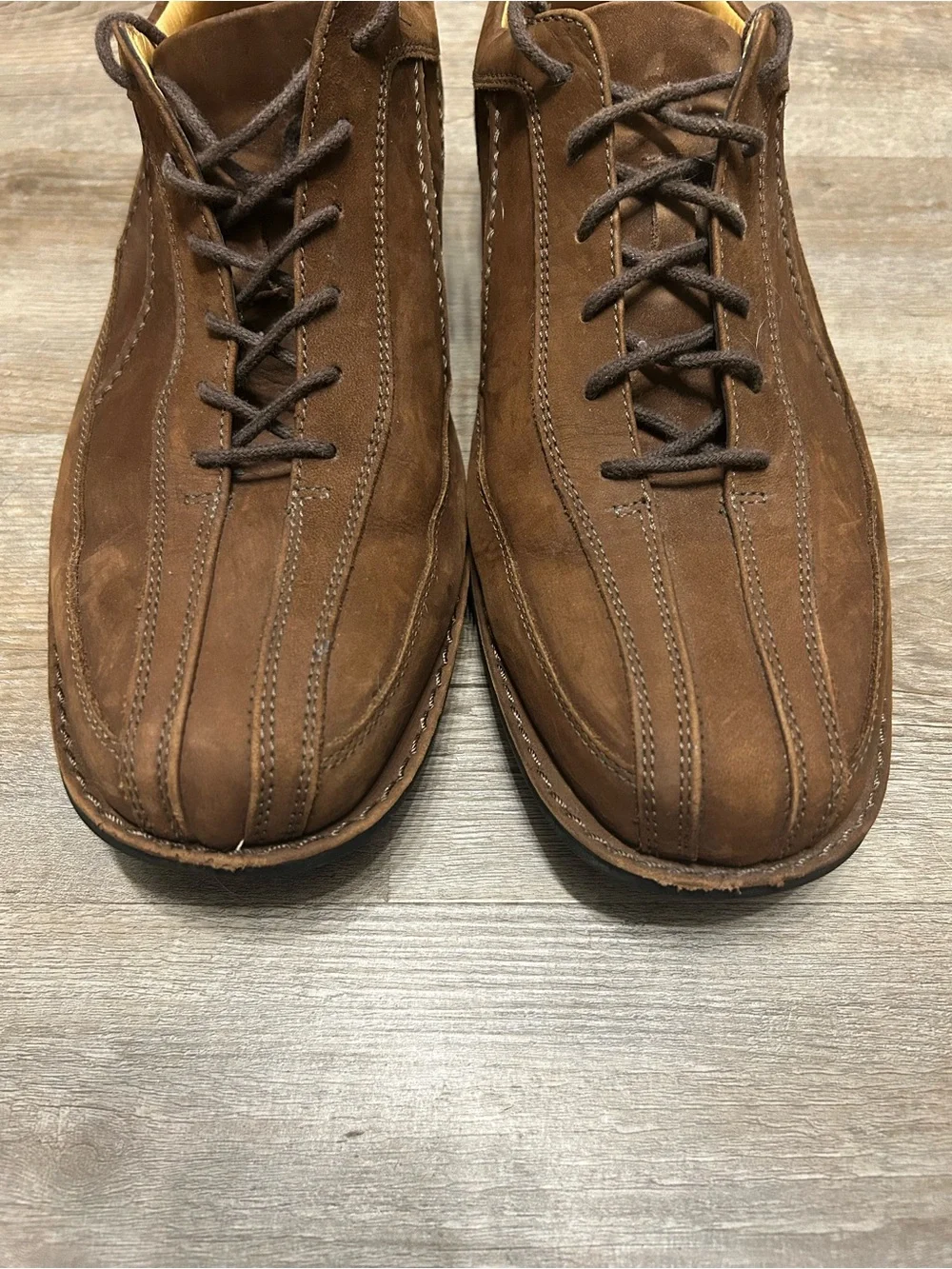 Johnston & Murphy Men’s Size 10.5 M Brown Suede Lace-Up Bicycle Toe Derbys Shoes
